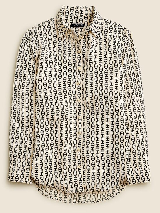 J. Crew Tops - J Crew, Drapey button up shirt, Color: Vintage Links print